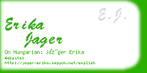 erika jager business card